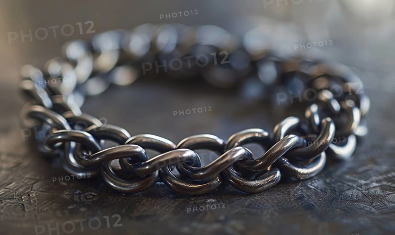 A chainmail bracelet crafted from interlocking metal rings AI generated