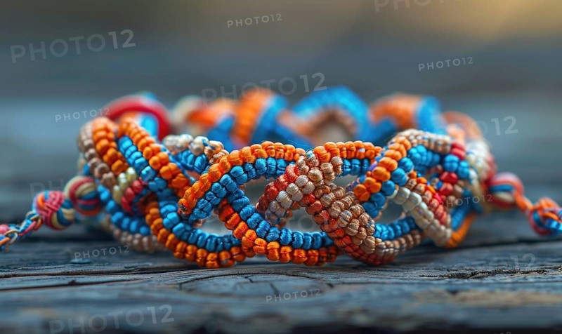 A beaded friendship bracelet with intricate knotting patterns AI generated