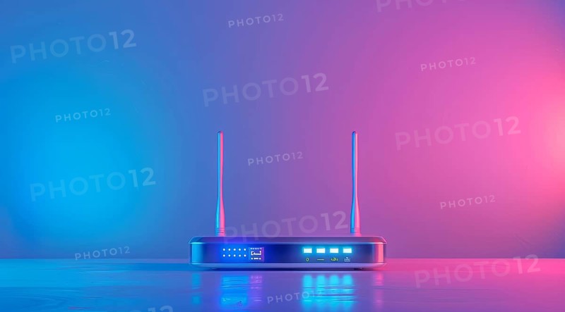 Advanced fast broadband wireless router. Concept of new technology and fast network connectivity, AI generated