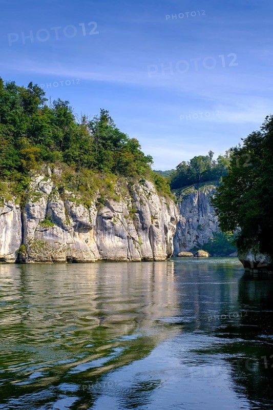 Danube Gorge, Weltenburger Enge, Gorge, Upper Jura, Weltenburg, Kelheim on the Danube, Lower Bavaria. Bavaria, Germany, Europe