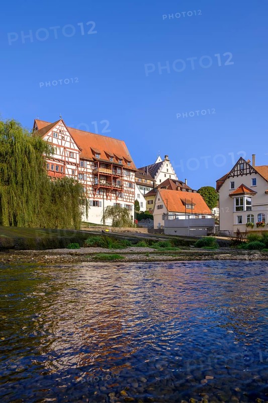 Danube in Riedlingen, Swabian Alb, Upper Danube, Upper Swabia, Swabia, Baden-Wuerttemberg, Germany, Europe