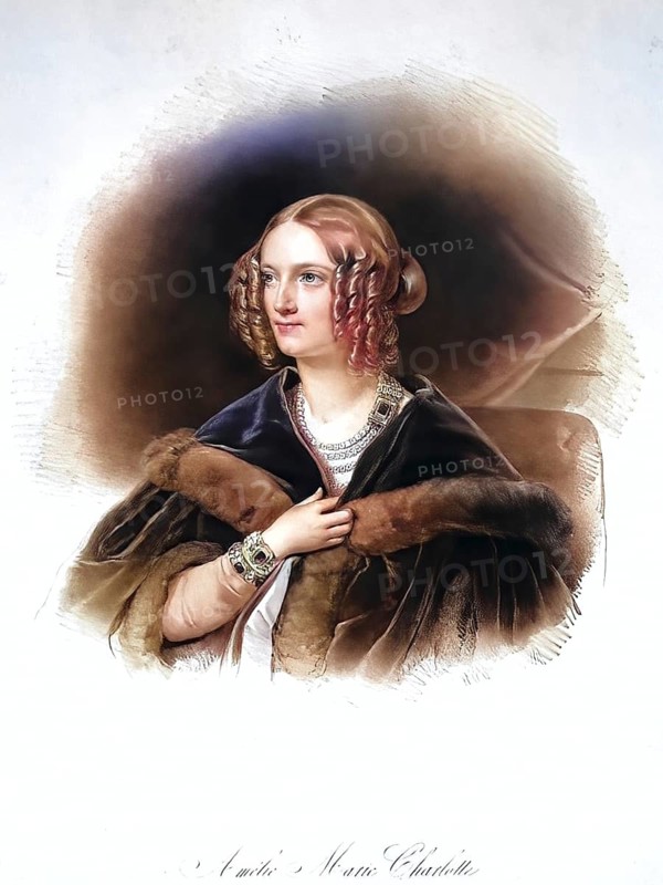 Princess Amalie Maria Charlotta of Sweden (born 22 February 1805 in Stockholm, died 31 August 1853 in Hacking near Vienna) was a daughter of King Gustav Adolf IV of Sweden (1778-1837) of the House of Vasa from his marriage to Princess Friederike of Baden (1781-1826), Historical, digitally restored reproduction from a 19th century original, Record date not stated