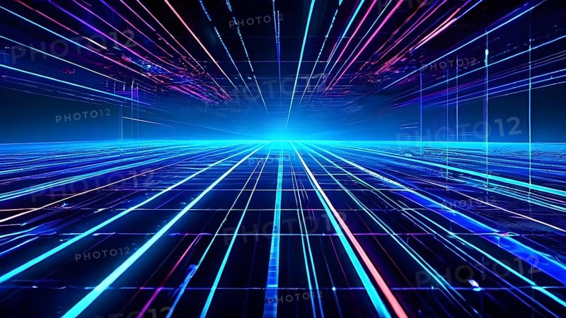 AI generated laser lines intertwining intersecting overlapping each other
