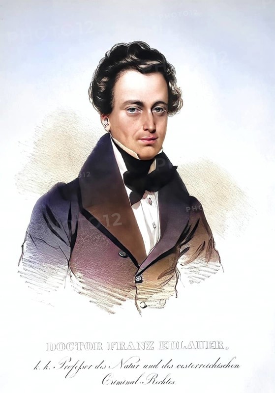 Franz Edlauer (born 5 September 1798 in Ljubljana, died 22 August 1866 in Weidling) was an Austrian lawyer and politician, Historical, digitally restored reproduction from a 19th century original, Record date not stated