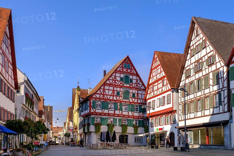 Half-timbered houses, old town, market square, Riedlingen, Swabian Alb, Upper Danube, Upper Swabia, Swabia, Baden-Wuerttemberg, Germany, Europe