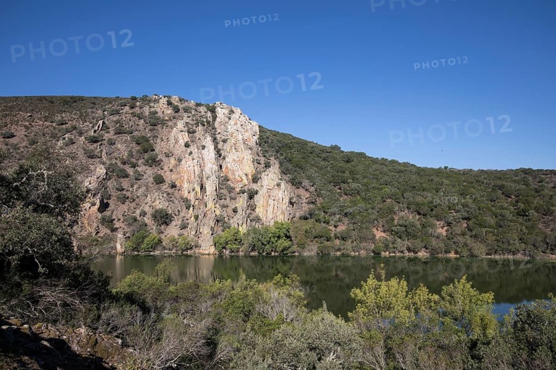 River course in the Monfraguee National Park, Extremadura, Castilla La Mancha, Spain, Europe