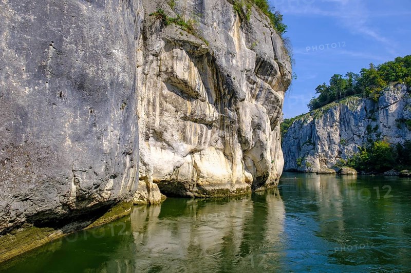 Danube Gorge, Weltenburger Enge, Gorge, Upper Jura, Weltenburg, Kelheim on the Danube, Lower Bavaria. Bavaria, Germany, Europe