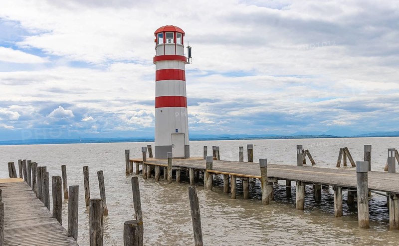 Lighthouse, Podersdorf, Lake Neusiedl, Lake, jetty, Austria, Europe