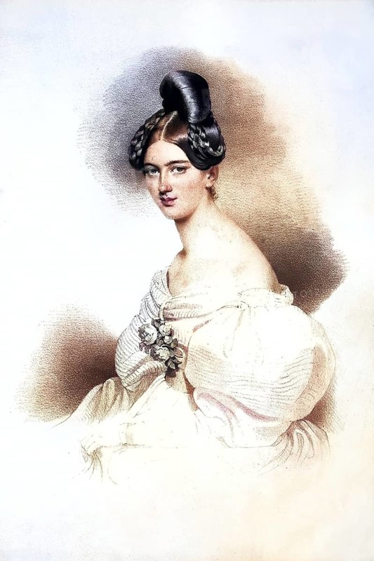Princess Franziska Liechtenstein, nee Kinsky (1813-1881), Historical, digitally restored reproduction from a 19th century original, Record date not stated