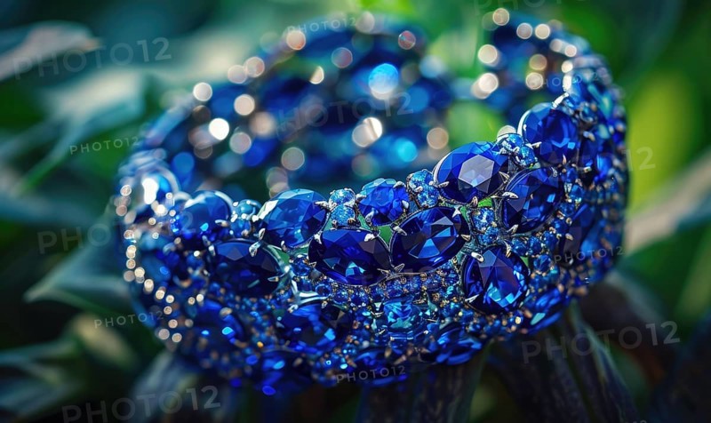 A bracelet crafted with sparkling sapphire gemstones AI generated