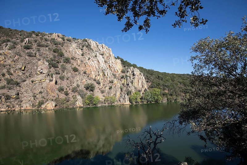 River course in the Monfraguee National Park, Extremadura, Castilla La Mancha, Spain, Europe