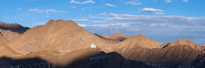 The Namgyal Tsemo Gompa monastery on Tsenmo Hill, a viewpoint over Leh, Ladakh, Jammu and Kashmir, India, Asia