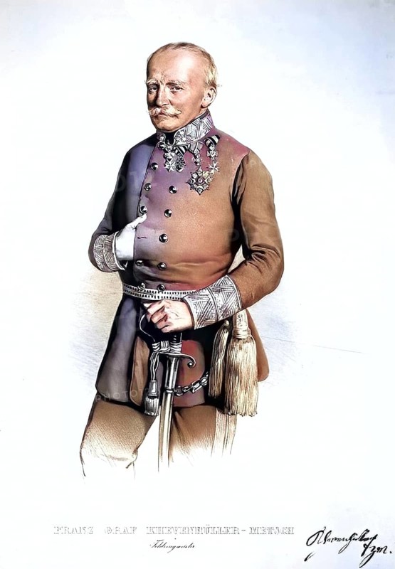 Franz von Khevenhueller-Metsch (born 3 October 1783 in Vienna, died 15 November 1867 in Prague) was an imperial Austrian field commander and from 1846 Grand Prior of the Order of St John of Bohemia, Historical, digitally restored reproduction from a 19th century original, Record date not stated