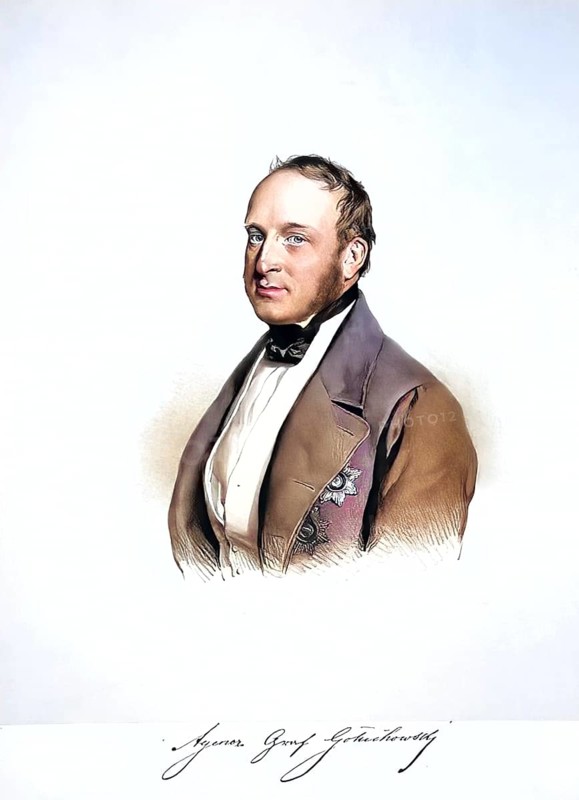 Agenor Romuald Goluchowski Count of Goluchowo (born 8 February 1812 in Skala Podolska, died 3 August 1875 in Lviv) was Austrian Minister and Governor of Galicia, Historical, digitally restored reproduction from a 19th century original, Record date not stated
