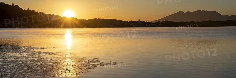 Sunrise, Hopfensee, near Fuessen, Ostallgaeu, Allgaeu, Upper Swabia, Swabia, Bavaria, Germany, Europe