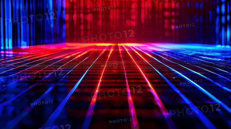 AI generated laser lines intertwining intersecting overlapping each other