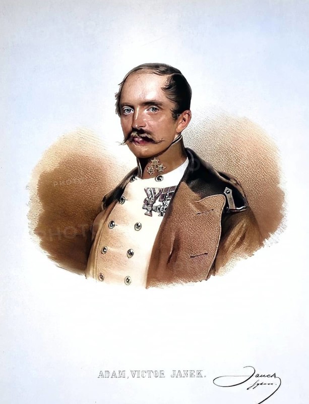 Adam Viktor Janek, Austro-Hungarian Monarchy, Imperial and Royal Monarchy Captain around 1850, Historical, digitally restored reproduction from a 19th century original, Record date not stated