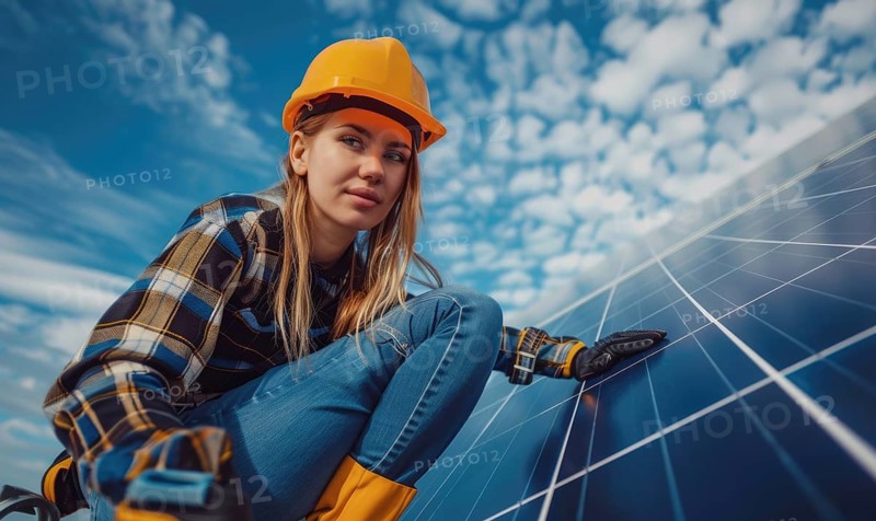 Solar panel installation demonstration AI generated