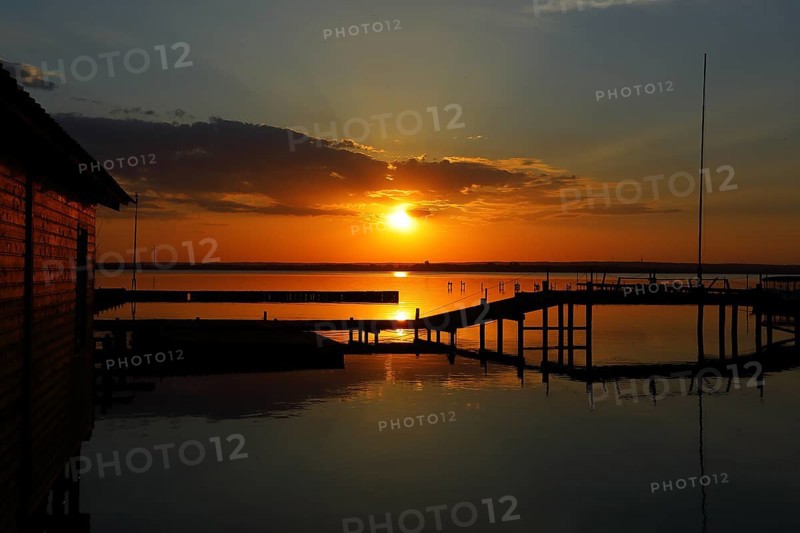 Evening at Lake Duemmer, sunset, sunset, silence, vastness, tranquillity, water, inland lake, Huede, Lower Saxony, Germany, Europe