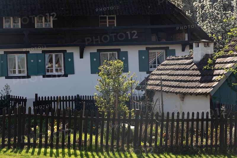 Black Forest house with garden fence in Glottertal, Baden-Wuerttemberg, Germany, Europe