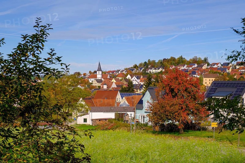Hainsfarth, crater rim Ries, Noerdlinger Ries, Swabia, Bavaria, Germany, Europe
