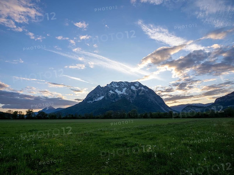 Cloudy mood over the Grimming, near Irdning, Ennstal, Styria, Austria, Europe