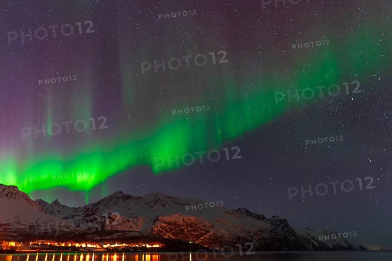 Northern Lights in the Lyngenfjord, Norway, Europe