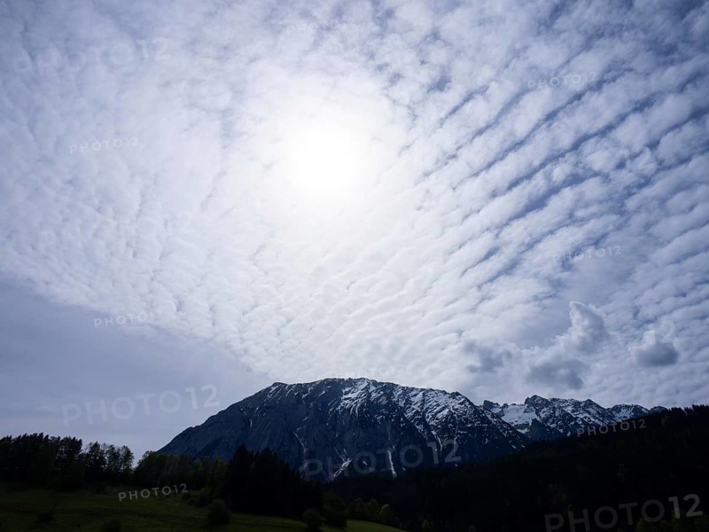 Cloudy mood over the Grimming, near Bad Mitterndorf, Styria, Austria, Europe