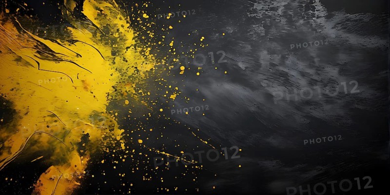 Marble textured yellow and black chalkboard as illustration background, AI generated