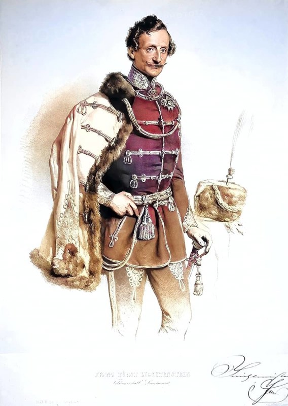 Prince Franz de Paula Joachim Joseph von und zu Liechtenstein (born 25 February 1802 in Vienna, died 31 March 1887 in Vienna) was an Austrian general, Historical, digitally restored reproduction from a 19th century original, Record date not stated