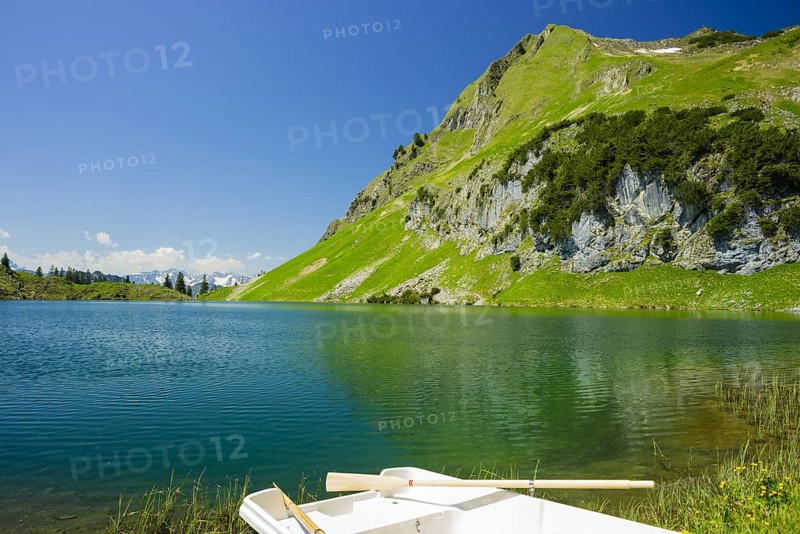 Seealpsee and Seekoepfel, 1919m, Allgaeu Alps, Allgaeu, Bavaria, Germany, Europe