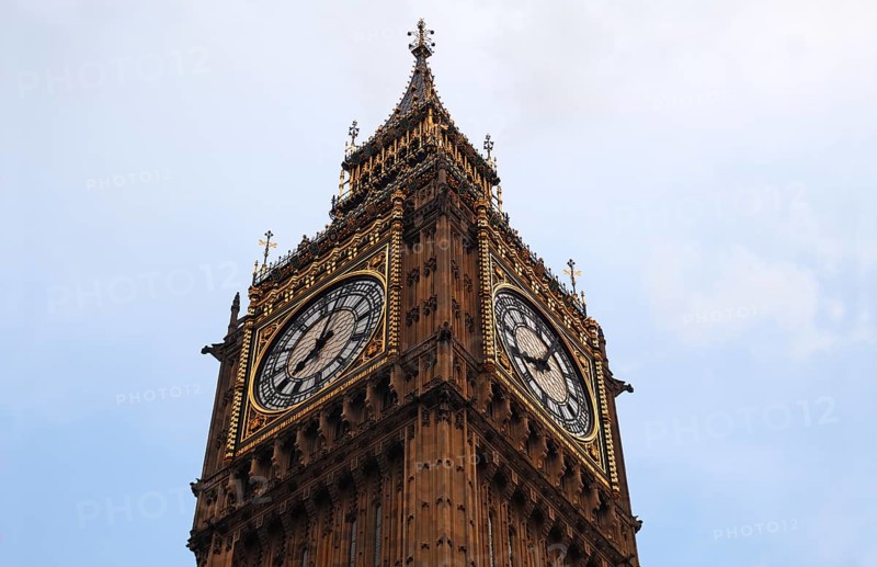 Bell tower with clock from Big Ben, Bridge Street, SW1, london, England, Great Britain