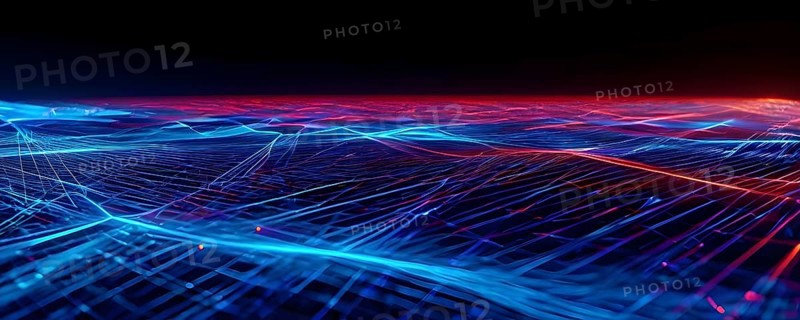 AI generated laser lines intertwining intersecting overlapping each other