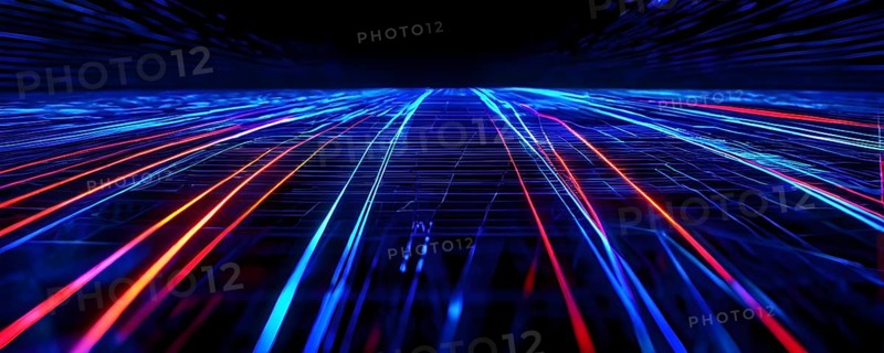 AI generated laser lines intertwining intersecting overlapping each other