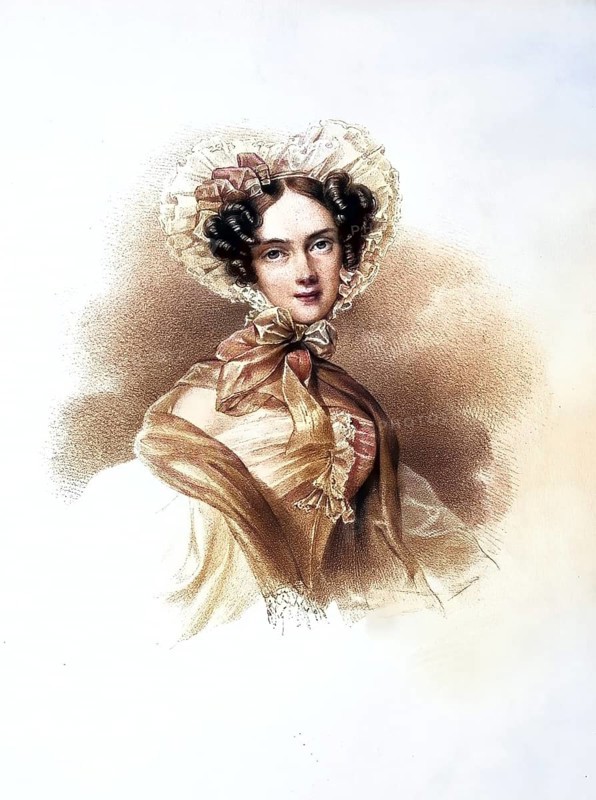 Erwine Graefin Wallis (1803-1840), nee Sternberg-Manderscheid, Historical, digitally restored reproduction from a 19th century original, Record date not stated