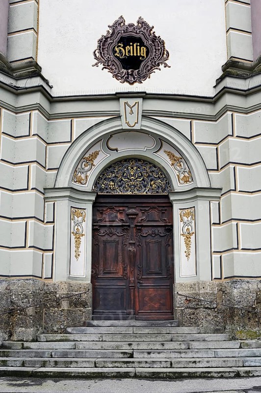 Entrance gate, Basilica of St Alexander and St Theodor, Ottobeuren Monastery, Allgaeu, Swabia, Bavaria, Germany, Europe