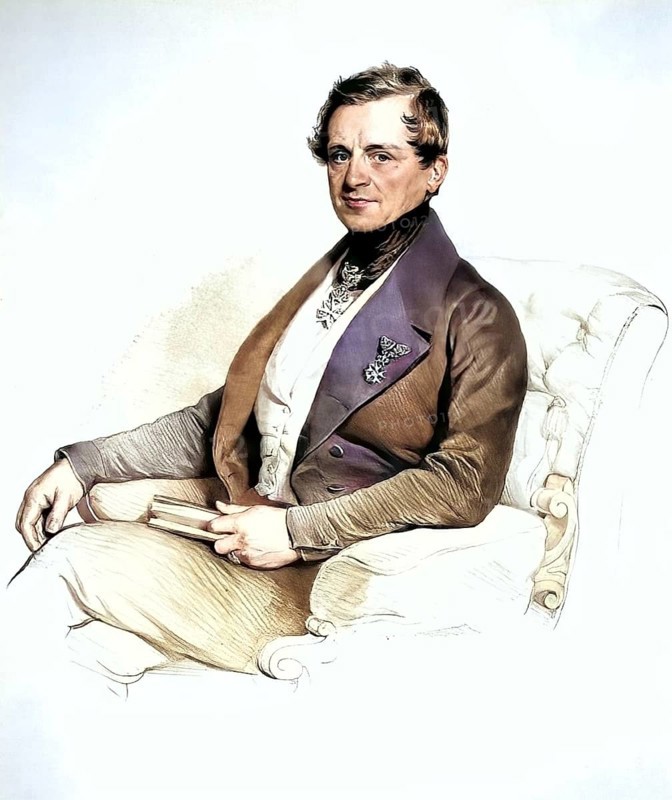Andreas Hohenwart-Gerlachstein (1794-1881), Imperial Count, Austro-Hungarian Monarchy, Imperial and Royal Monarchy Privy Councillor, Knight of the Order of St John and the Legion of Honour, Historical, digitally restored reproduction from a 19th century original, Record date not stated