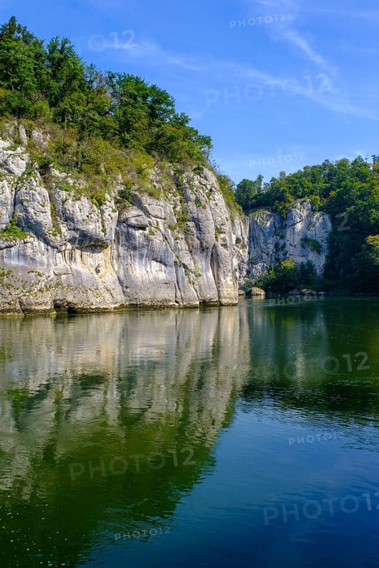 Danube Gorge, Weltenburger Enge, Gorge, Upper Jura, Weltenburg, Kelheim on the Danube, Lower Bavaria. Bavaria, Germany, Europe