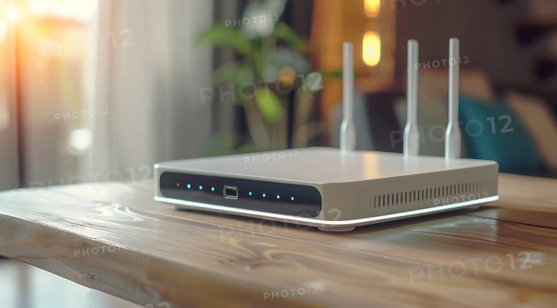 Advanced fast broadband wireless router. Concept of new technology and fast network connectivity, AI generated