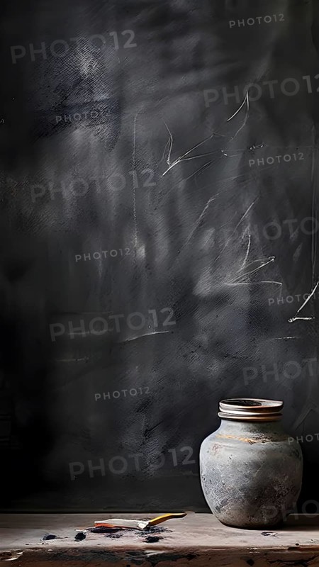 Marble textured grey chalkboard as illustration background, AI generated