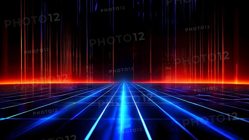 AI generated laser lines intertwining intersecting overlapping each other