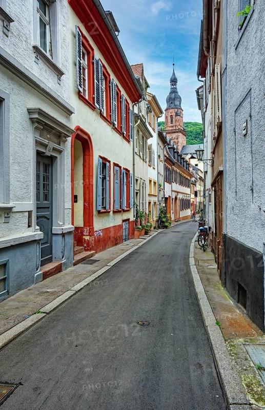 Kraemergasse, behind the Heiliggeistkirche, Old Town of Heidelberg, Baden-Wuerttemberg, Germany, Europe