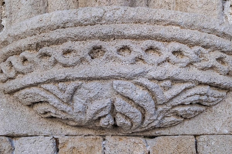 Detail of a house, Rittergasse, Odos Ippoton, Old Town, Rhodes Town, Rhodes, Greece, Europe
