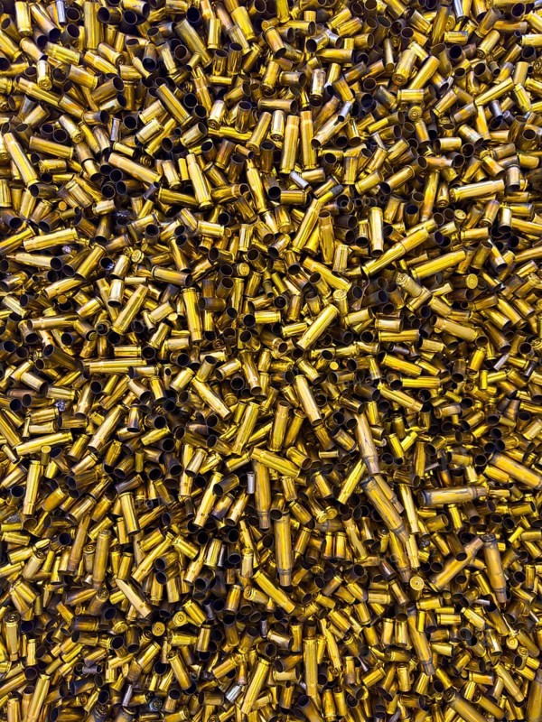 Close Up on a Large Quantity of Empty Different Sizes of Bullet Cartridge Ammunition in Switzerland