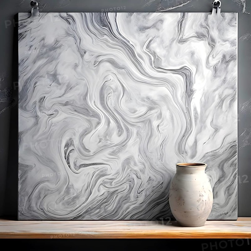 Marble textured grey chalkboard as illustration background, AI generated
