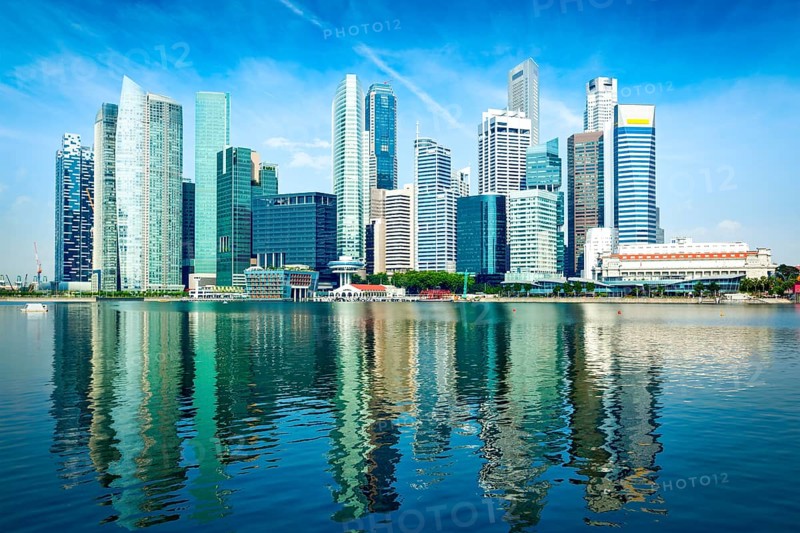 Modern city skyline of business district downtown in day. Singapore