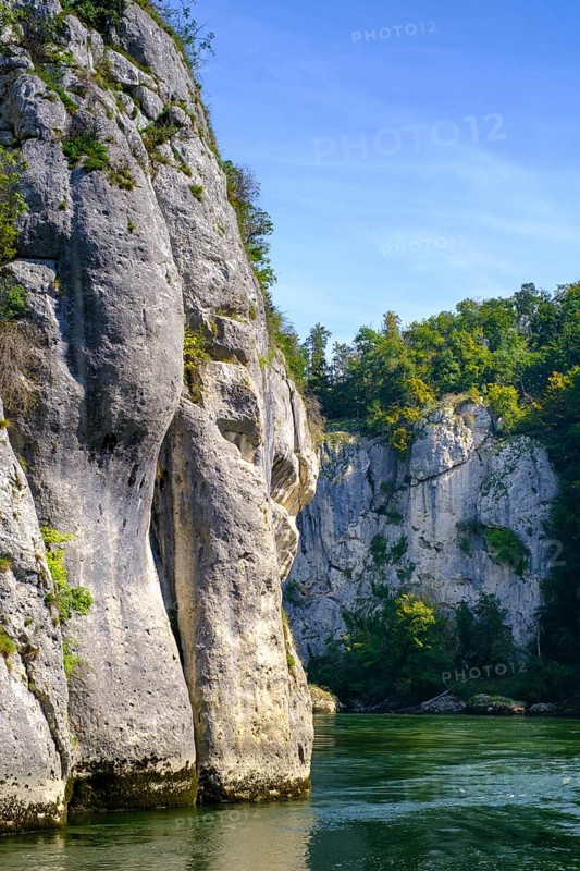 Danube Gorge, Weltenburger Enge, Gorge, Upper Jura, Weltenburg, Kelheim on the Danube, Lower Bavaria. Bavaria, Germany, Europe