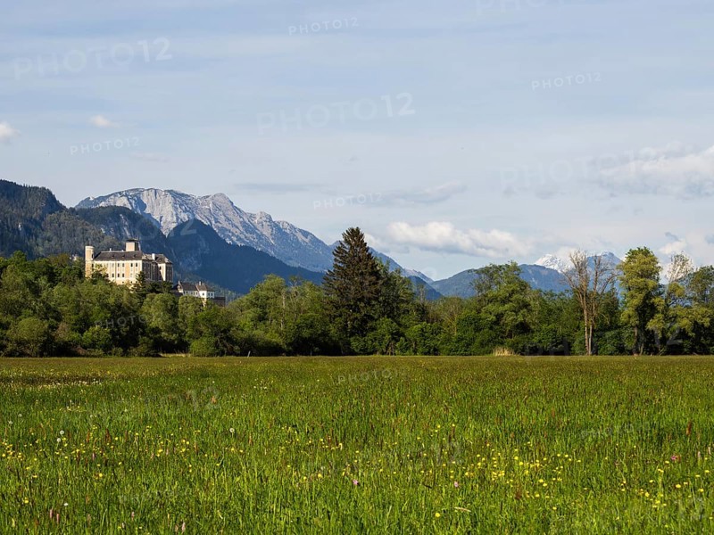 Evening light, Trautenfels Castle, near Irdning, Ennstal, Styria