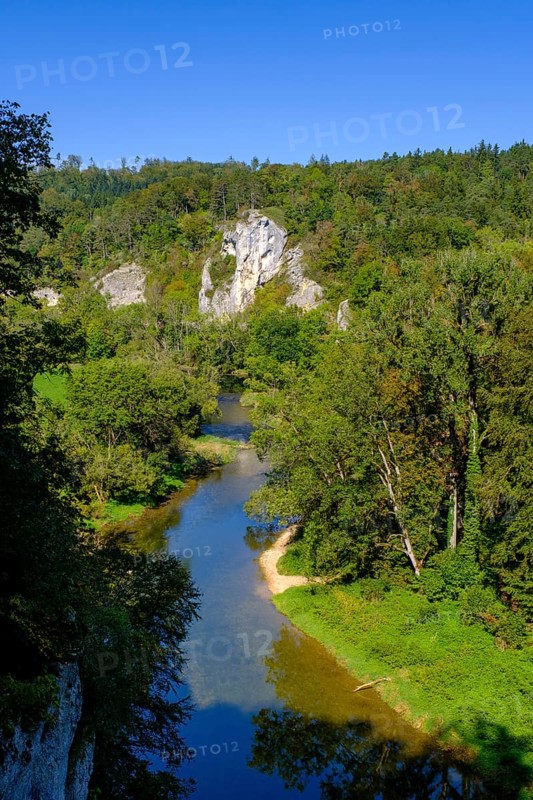 Danube at the Fuerstlicher Park Inzigkofen near Sigmaringen, Upper Danube Valley, Baden-Wuerttemberg, Germany, Europe