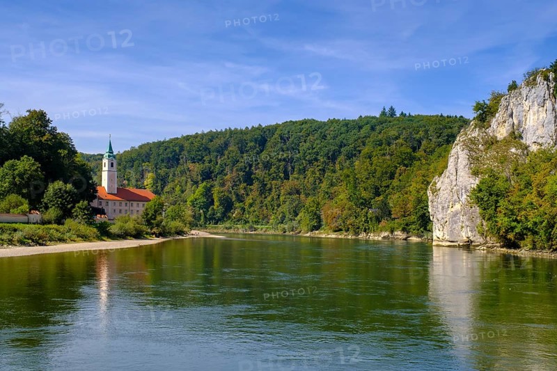 Weltenburg Monastery on the Danube, Danube Gorge, Weltenburger Enge, Gorge, Upper Jura, Weltenburg, Lower Bavaria. Bavaria, Germany, Europe
